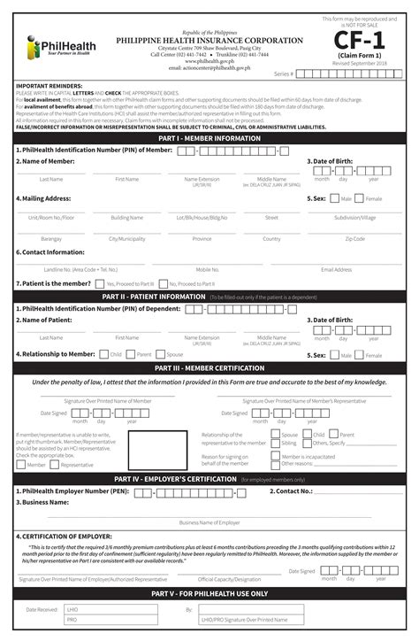 cf1 form philhealth